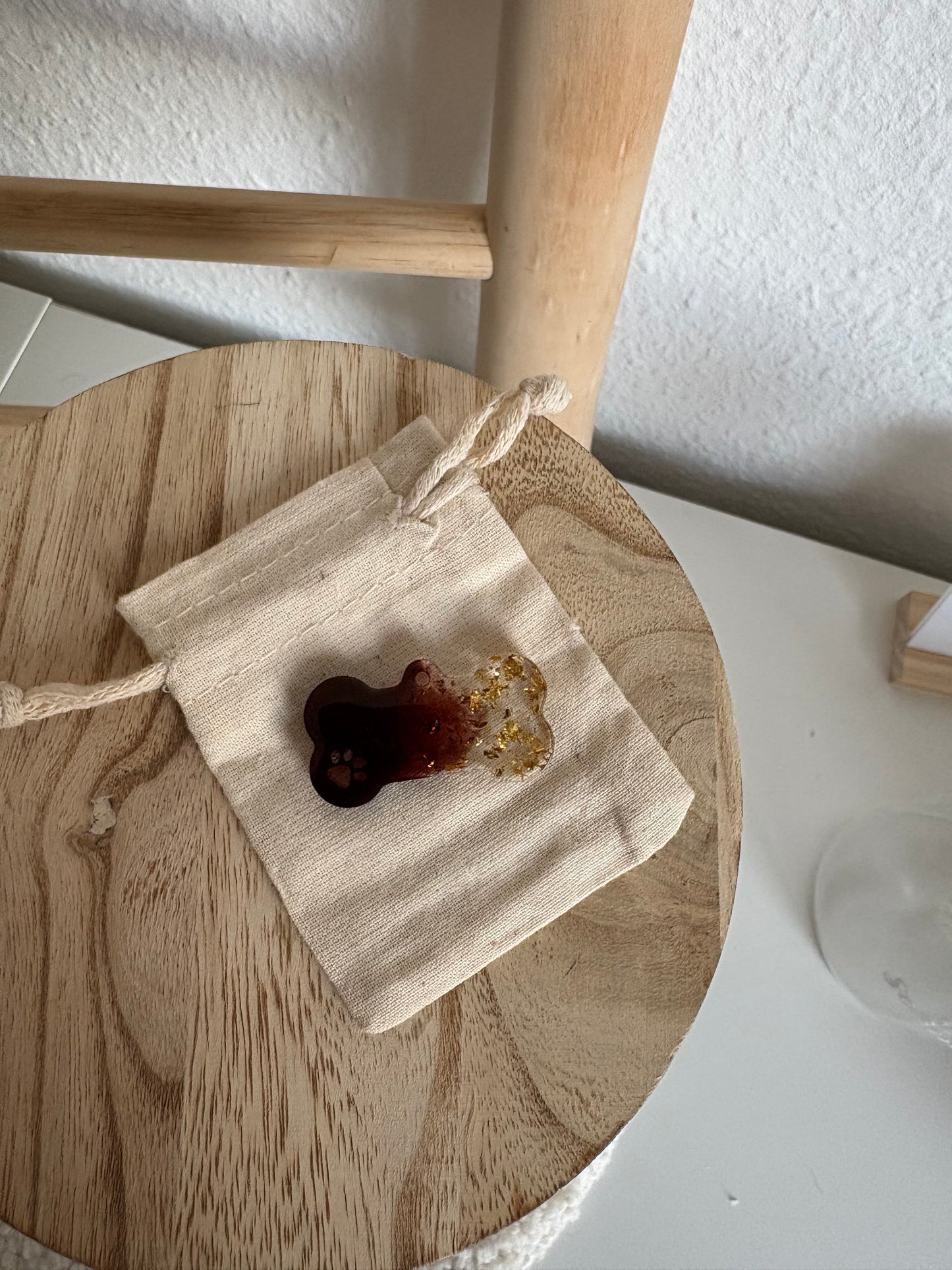 B-Ware Hundemarke Knochen braun x gold