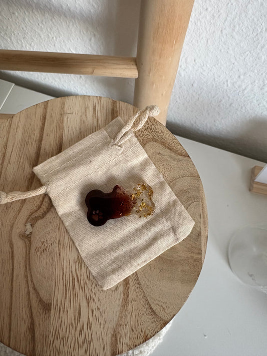 B-Ware Hundemarke Knochen braun x gold