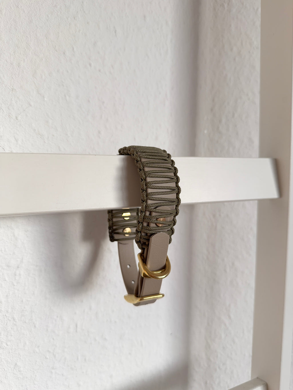 Duo Halsband Biothane x Paracord | Soft Olive
