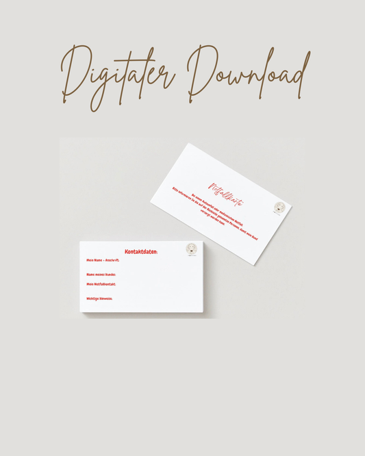 Notfallkarte "Autounfall oder medizinischer Notfall" DIGITALER DOWNLOAD