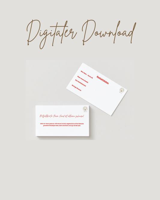 Notfallkarte "Mein Hund ist alleine zuhause" DIGITALER DOWNLOAD